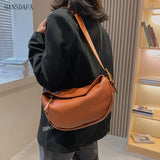 Wide Shoulder Strap Leather Shoulder Bag for Women