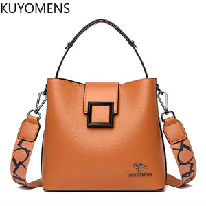 High Leather Shoulder Bag Women Crossbody Messenger Tote Bag