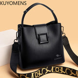 High Leather Shoulder Bag Women Crossbody Messenger Tote Bag