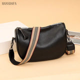 Women Leather Tote Bag High Cowhide Handbag Female Messenger