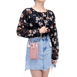 Vertical Crossbody Bag Cellphone Purse Leather Wallet