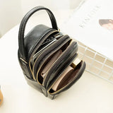Small Leather Crossbody Shoulder Bag Zipper Messenger Bag for Women
