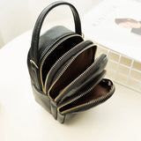 Small Leather Crossbody Shoulder Bag Zipper Messenger Bag for Women