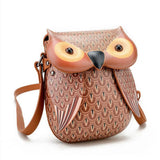 3D Owl Phone Shoulder Bag Women PU Leather Messenger Bag