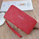 Embossed Long Zipper Ladies Wallet Clutch
