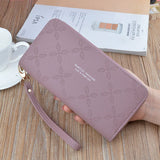 Embossed Long Zipper Ladies Wallet Clutch