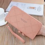 Embossed Long Zipper Ladies Wallet Clutch