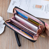 Embossed Long Zipper Ladies Wallet Clutch