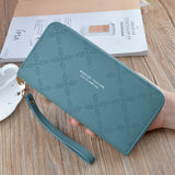 Embossed Long Zipper Ladies Wallet Clutch
