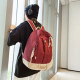 Female Contrast Outdoor Backpack for College Students