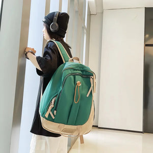 Female Contrast Outdoor Backpack for College Students
