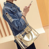 2pcs Women Clear Transparent Shoulder Bag Jelly Candy Summer Beach Handbag