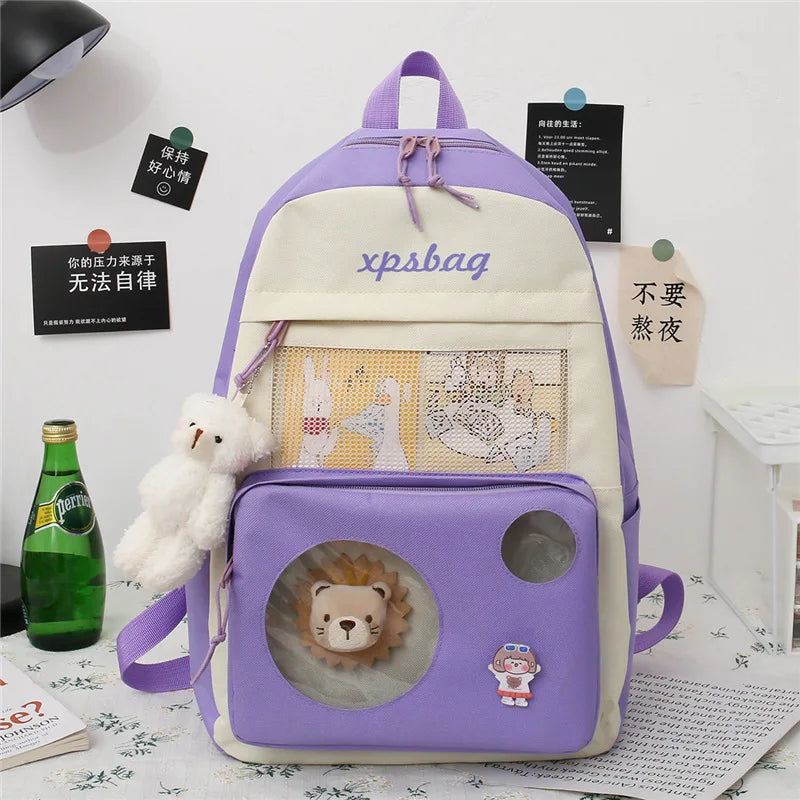4pcs Set School Backpacks for Girls and Boys