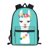 Alpaca Backpack for Teen Girls School Bag Kids Book Bag Polyester Mochila