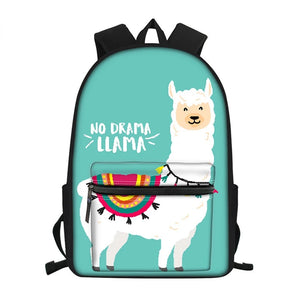 Alpaca Backpack for Teen Girls School Bag Kids Book Bag Polyester Mochila