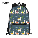Alpaca Backpack for Teen Girls School Bag Kids Book Bag Polyester Mochila