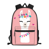 Alpaca Backpack for Teen Girls School Bag Kids Book Bag Polyester Mochila