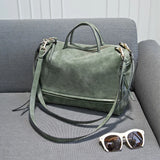 Nubuck Leather Shoulder Bag Vintage Crossbody Motorcycle Bag