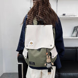 Large Capacity Backpack Contrast College Students Personality Schoolbag Women