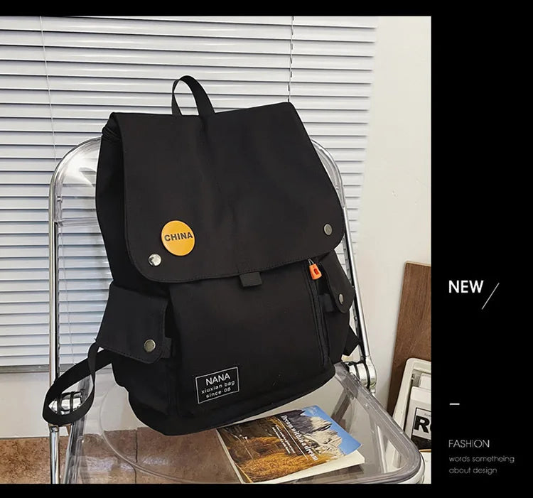 Large Capacity Backpack Contrast College Students Personality Schoolbag Women