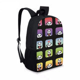 Kids Comfortable 16 Inch School Bag Cartoon Panda Pattern Backpack