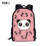Kids Comfortable 16 Inch School Bag Cartoon Panda Pattern Backpack