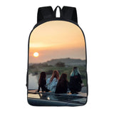 Pink Teenagers Girls Backpack Travel Backbag Headphone Port