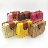 Hand-woven Straw Bag Women Small Shoulder Boho Beach Bag Crossbody Travel
