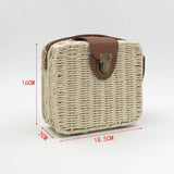 Hand-woven Straw Bag Women Small Shoulder Boho Beach Bag Crossbody Travel