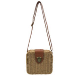 Hand-woven Straw Bag Women Small Shoulder Boho Beach Bag Crossbody Travel