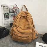 Retro College Student Backpack Washed Canvas Bag