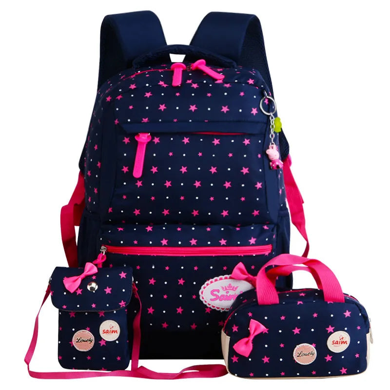 School Bags Teenagers Girls Printing Rucksack Backpacks 3pcs/Set Mochila Kids