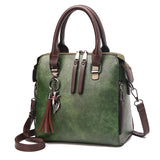 Vintage Leather Ladies HandBags Women Messenger Bags Totes Tassel Crossbody