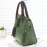 Vintage Leather Ladies HandBags Women Messenger Bags Totes Tassel Crossbody