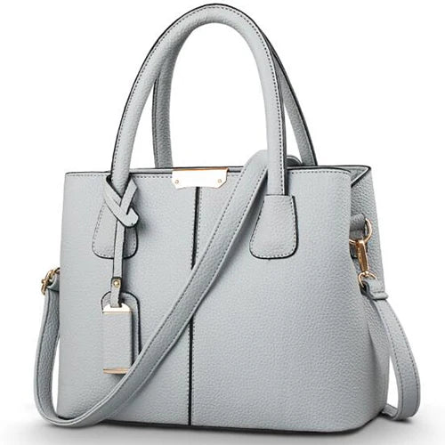 Large Women's PU Leather Handbag Square Shoulder Tote Bag