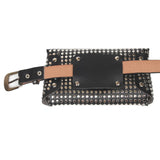 Women Waist Bag Punk Leather Belt Fanny Pack Rivet Hip Hop Waist Pack