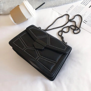 Women's Chain Shoulder Small Square Bag Soft Leather Messenger Bags