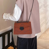 Women's Chain Shoulder Small Square Bag Soft Leather Messenger Bags