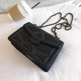 Women's Chain Shoulder Small Square Bag Soft Leather Messenger Bags