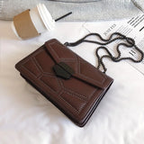 Women's Chain Shoulder Small Square Bag Soft Leather Messenger Bags