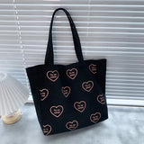 Canvas Art Large Capacity Shoulder Bag Purple Handbag