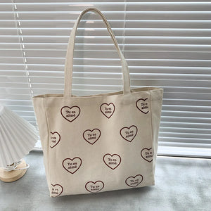 Canvas Art Large Capacity Shoulder Bag Purple Handbag