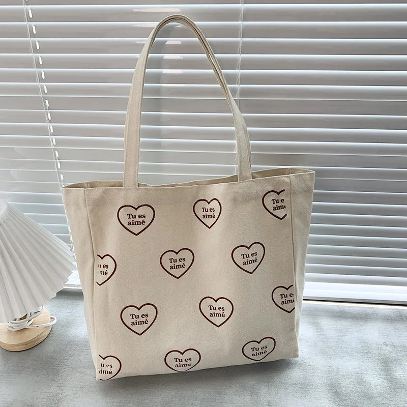 Canvas Art Large Capacity Shoulder Bag Purple Handbag