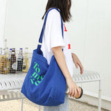 Casual Art Canvas Tote Bag Ins Letter Printed Women's Shoulder Bag