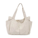 Solid Canvas Tote Bag for Women Handbag Large Capacity Shoulder Bag