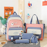 Girls Campus School Bag Set Large Capacity Backpacks for Students