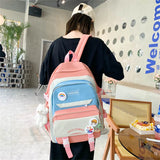 Girls Campus School Bag Set Large Capacity Backpacks for Students