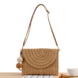 Paper Braided Straw Bag Beach Crossbody Women's Handbag