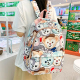 Girls' Waterproof Schoolbag with Cat Printing