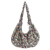 Floral Armpit Casual Shoulder Bag Pleated Messenger Bag